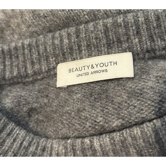 Beauty And Youth United Arrows Wool Blend Sweater Gray Sz XL Cozycore Preppy - Picture 5 of 6